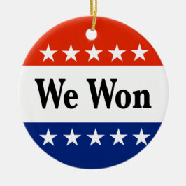 Ornamento De Cerâmica Vencemos Eleições 2026