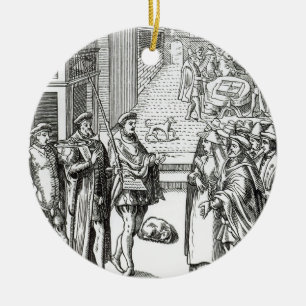 Ornamento De Cerâmica Venda pelo Crier de cidade, após um woodcut 'no