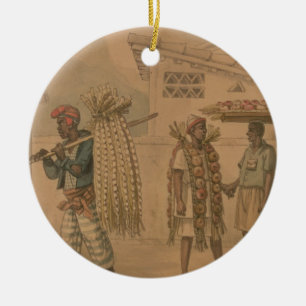 Ornamento De Cerâmica Vendedores do alho e da cebola, 1826 (w/c no