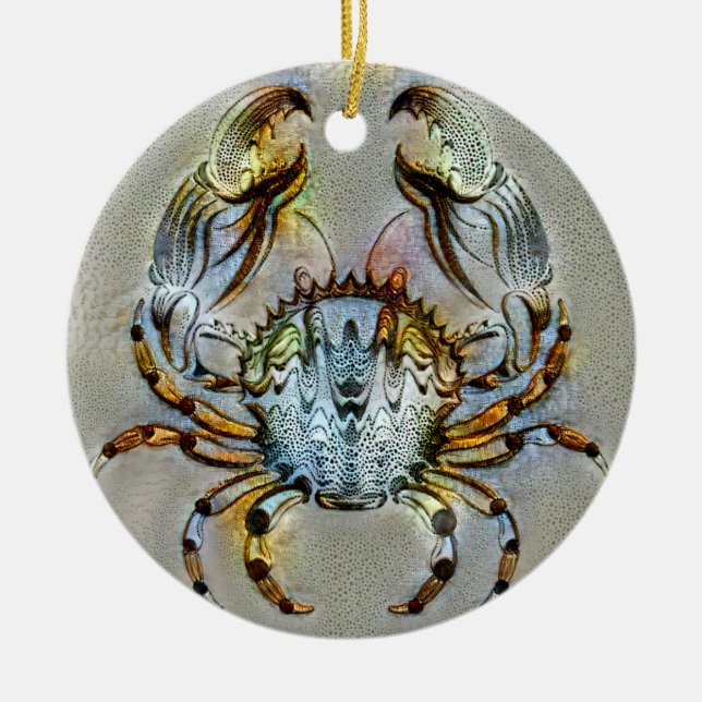 Ornamento De Cerâmica Veneza Cancer (Frente)