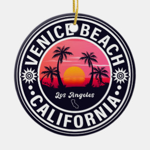 Ornamento De Cerâmica Venice Beach California Retro Sunset Souvenirs 60s