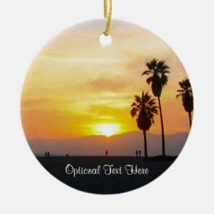 Ornamento De Cerâmica Venice Beach California Sunset Souvenir Cerâmica