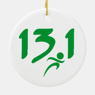 Ornamento De Cerâmica Verde 13,1 meia maratona
