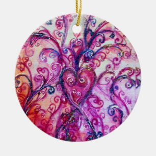 Ornamento De Cerâmica Verde azul cor-de-rosa brilhante dos FLOURISHES
