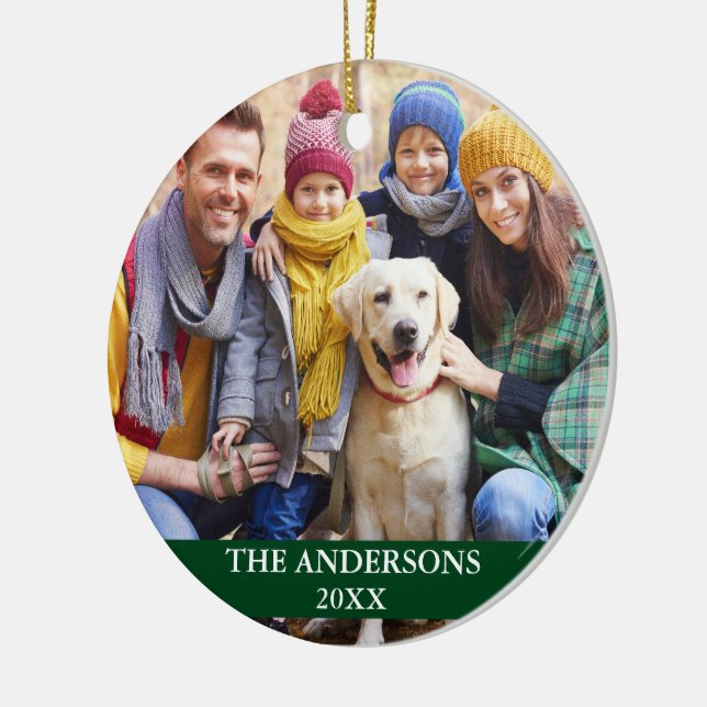 Ornamento De Cerâmica Verde de Foto da Família (Esquerda)