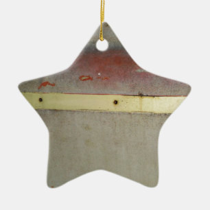 Ornamento De Cerâmica Verde desbotado, Vermelho, Azul e Amarelo enferruj