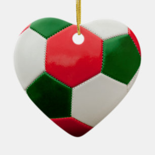 Ornamento De Cerâmica Verde e Vermelho do Futebol