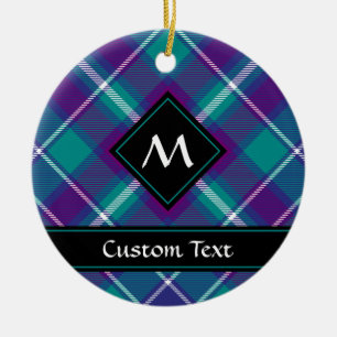 Ornamento De Cerâmica Verde marinho, Roxo e Tartan Azul