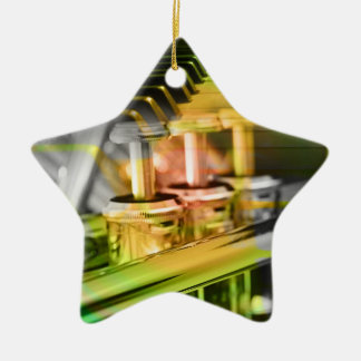 Ornamento De Cerâmica Verde musical do dueto