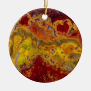Ornamento De Cerâmica Vermelho e amarelo Crayloa Jasper