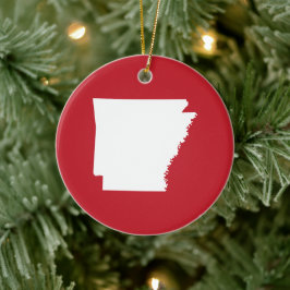 Ornamento De Cerâmica Vermelho e Branco do Arkansas