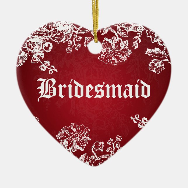 Ornamento De Cerâmica Vermelho elegante do Flourish do Victorian do (Frente)