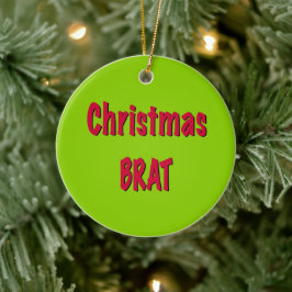 Ornamento De Cerâmica Vermelho Natal E Verde Brat