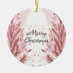 Ornamento De Cerâmica Vermelho Natal Pine Tree Bonito