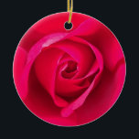 Ornamento De Cerâmica Vermelho Romântico Rosa Rosa v2<br><div class="desc">Rosa rosa e vermelha romântica.</div>