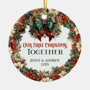 Ornamento De Cerâmica Vermelhos barrocos venenosos e vermelhos festivos