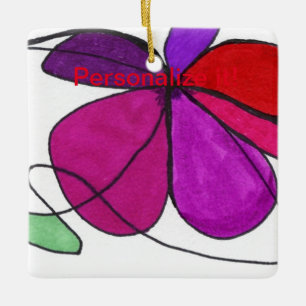 Ornamento De Cerâmica Vermelhos florais abstrato vivos e romas