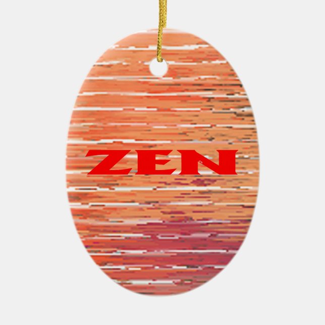 Ornamento De Cerâmica Vermelhos-Zen ornamentação oval cerâmica (Frente)