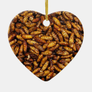 Ornamento De Cerâmica Vermes de Seda Secos... Comida da Rua Tailandesa