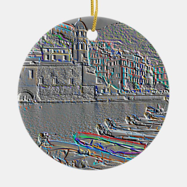 Ornamento De Cerâmica Vernazza, Cinque Terre centro ao porto acidente (Frente)