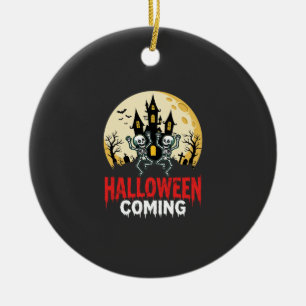 Ornamento De Cerâmica Véspera de Halloween Esqueletos Dançantes Castelo