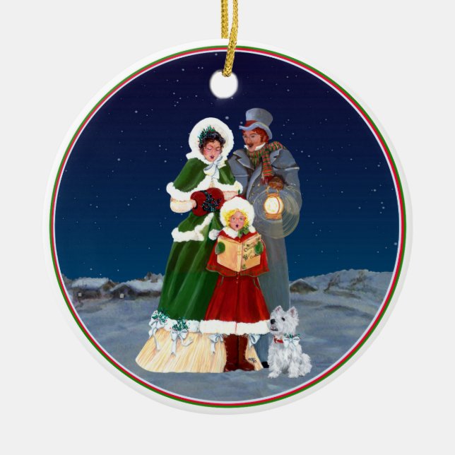 Ornamento De Cerâmica Véspera de Natal (Frente)