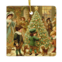 Véspera de Natal Vitoriana Hora de decorar a árvor