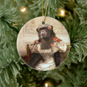 Ornamento De Cerâmica Vestido Bouguereau de Chimp Cambaceres