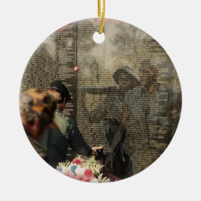 Ornamento De Cerâmica Veteranos de Vietnam memoráveis (Frente)