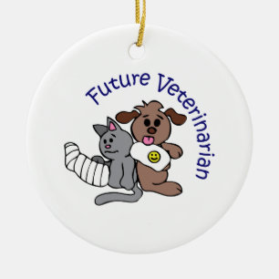 ORNAMENTO DE CERÂMICA VETERINÁRIO FUTURO