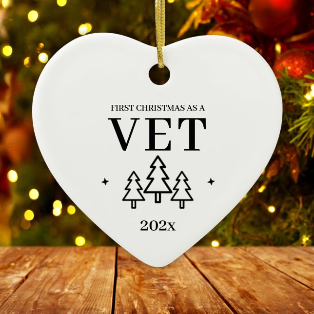 Ornamento De Cerâmica Veterinário Primeiro Natal Como Vet 2024 (Veterinarian First Christmas As A Vet 2024 Ceramic Ornament
)