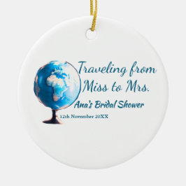 Ornamento De Cerâmica Viagem chá de noiva adicionar nome data senhorita 