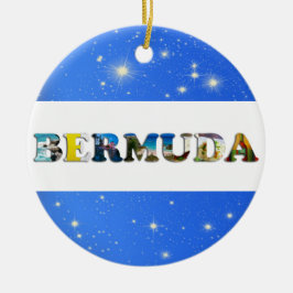 Ornamento De Cerâmica Viagem das Bermudas Fotos do Natal Tropical