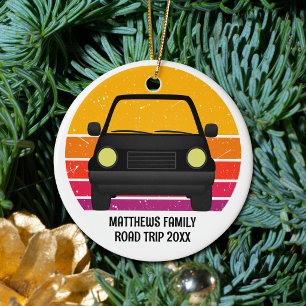 Ornamento De Cerâmica Viagem de Carro nas Férias de Primavera Natal Pers