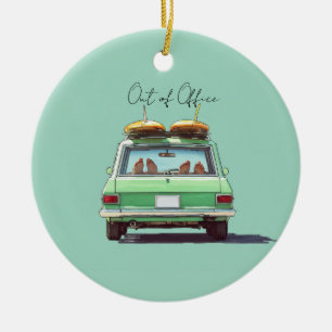 Ornamento De Cerâmica Viagem de Estrada no Surf Wagon – Carro de Praia R