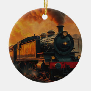 Ornamento De Cerâmica Viagem de Linha Vitoriana - Comboio a Vapor