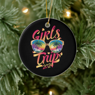 Ornamento De Cerâmica Viagem de Meninas Fim de Semana Férias de Verão na
