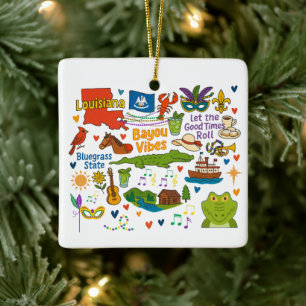Ornamento De Cerâmica Viagem de Natal da Família Personalizada pela Loui