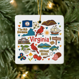 Ornamento De Cerâmica Viagem de Natal da Família Personalizada pela Virg