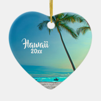 Ornamento De Cerâmica Viagem do Havaí, Foto Personalizada de 2 Lados, Na