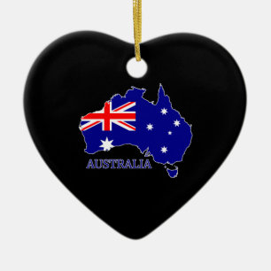 Ornamento De Cerâmica Viagem do Mapa de Sinalizador Australiano