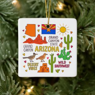 Ornamento De Cerâmica Viagem Familiar Personalizada pelo Arizona no Nata