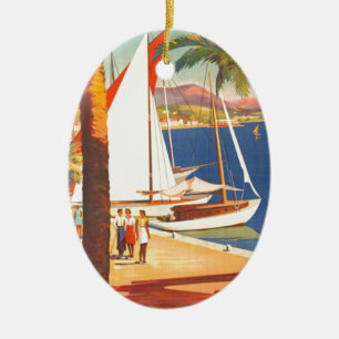 Ornamento De Cerâmica Viagem francês Vintage Cote D'Azur