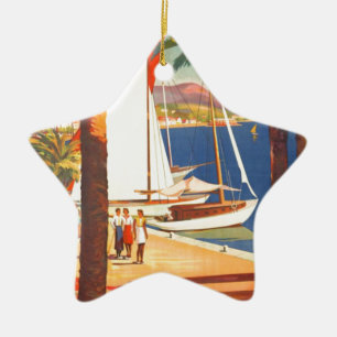 Ornamento De Cerâmica Viagem francês Vintage Cote D'Azur