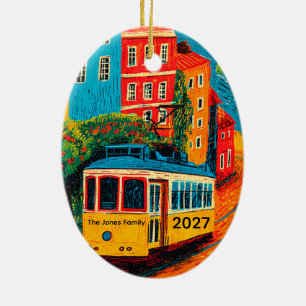 Ornamento De Cerâmica Viagem Personalizada Lisboa Portugal 