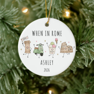 Ornamento De Cerâmica Viagem Personalizada para a Itália 'Quando em Roma