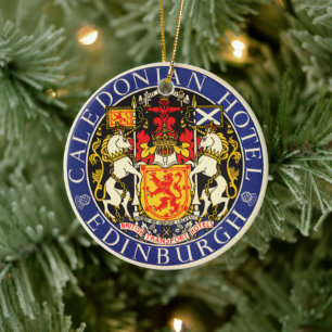 Ornamento De Cerâmica Viagens vintage Caledonian Hotel Edinburgh Scotlan