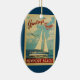 Ornamento De Cerâmica Viagens vintage Califórnia do veleiro da praia de (Right)