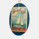 Ornamento De Cerâmica Viagens vintage Califórnia do veleiro da praia de (Lateral)