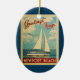 Ornamento De Cerâmica Viagens vintage Califórnia do veleiro da praia de (Frente)